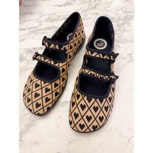 Chocolaticas® I WOVE YOU Women's Mary Jane Flat  Heart Print Preppy kitchy SZ 11